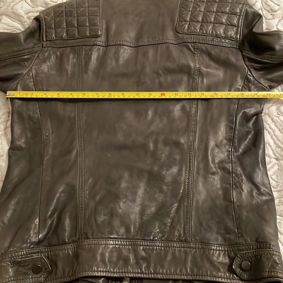 All Saints Conroy Brown Leather Jacket sz small - Picture 11 of 12
